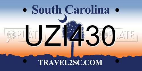 UZI430 South Carolina License Plate