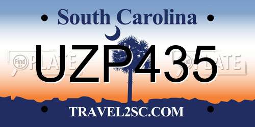 UZP435 South Carolina License Plate
