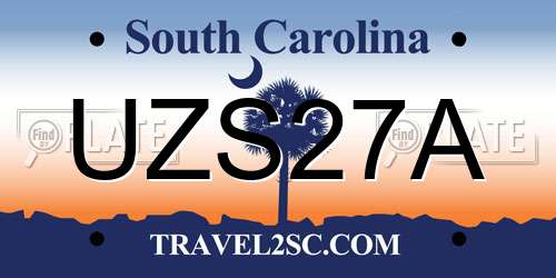 UZS27A South Carolina License Plate