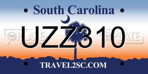 UZZ310 South Carolina License Plate