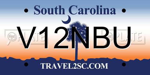 V12NBU South Carolina License Plate