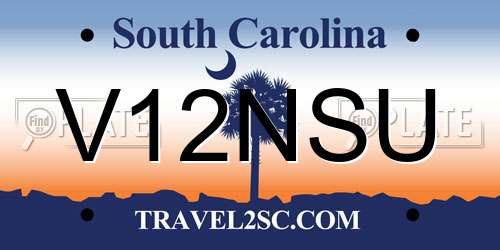 V12NSU South Carolina License Plate