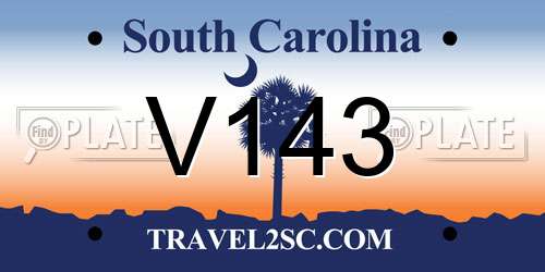 V143 South Carolina License Plate