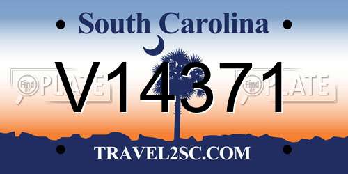 V14371 South Carolina License Plate