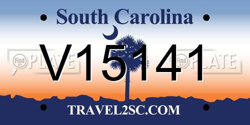 V15141 South Carolina License Plate