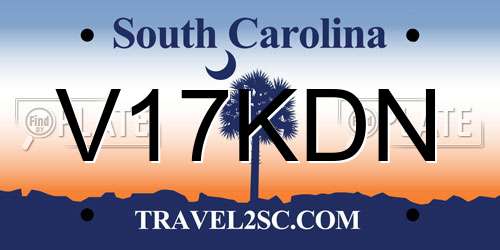 V17KDN South Carolina License Plate