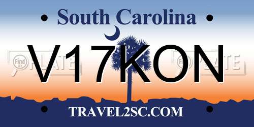V17KON South Carolina License Plate
