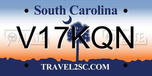 V17KQN South Carolina License Plate