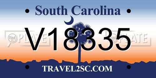 V18335 South Carolina License Plate