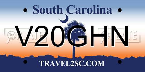 V20GHN South Carolina License Plate