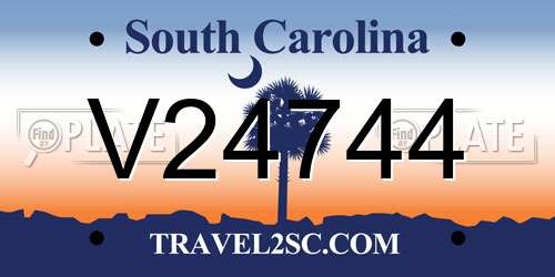 V24744 South Carolina License Plate