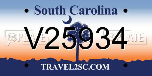 V25934 South Carolina License Plate