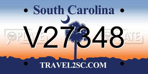 V27348 South Carolina License Plate
