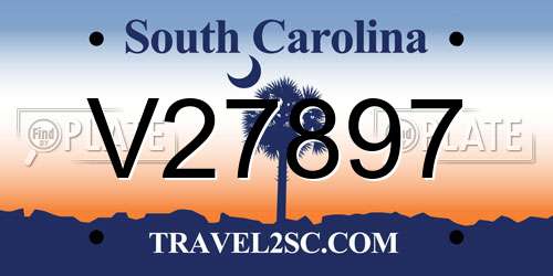 V27897 South Carolina License Plate
