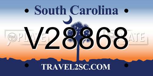 V28868 South Carolina License Plate