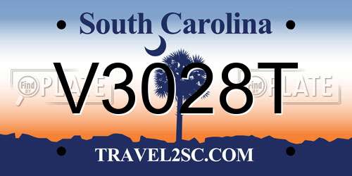 V3028T South Carolina License Plate