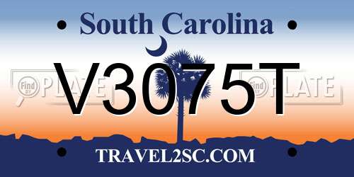 V3075T South Carolina License Plate