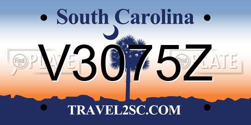 V3075Z South Carolina License Plate