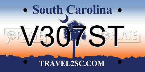 V307ST South Carolina License Plate