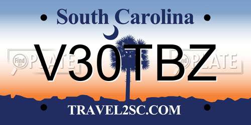 V30TBZ South Carolina License Plate