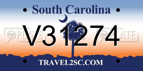 V31274 South Carolina License Plate