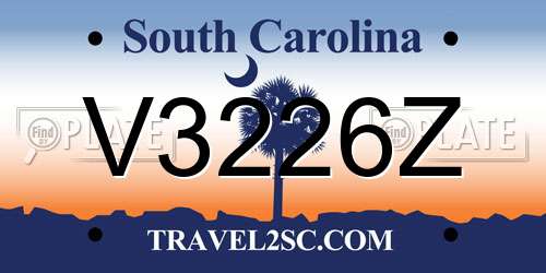 V3226Z South Carolina License Plate