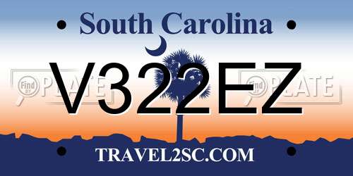 V322EZ South Carolina License Plate