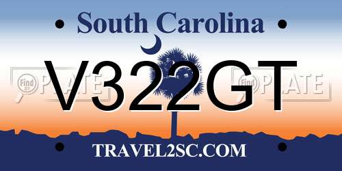 V322GT South Carolina License Plate
