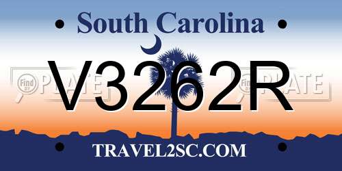 V3262R South Carolina License Plate