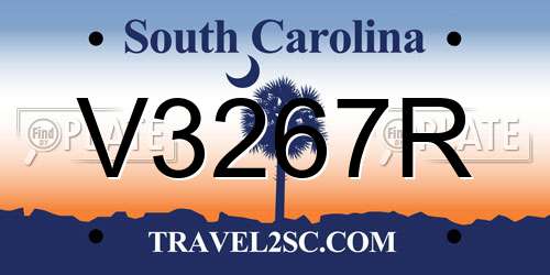 V3267R South Carolina License Plate