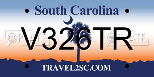 V326TR South Carolina License Plate