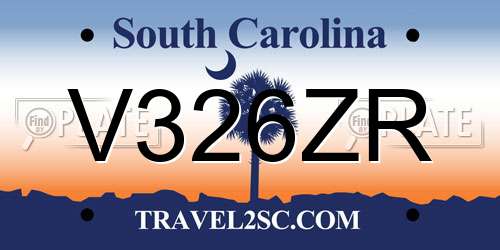 V326ZR South Carolina License Plate