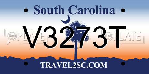 V3273T South Carolina License Plate