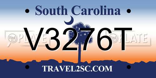 V3276T South Carolina License Plate
