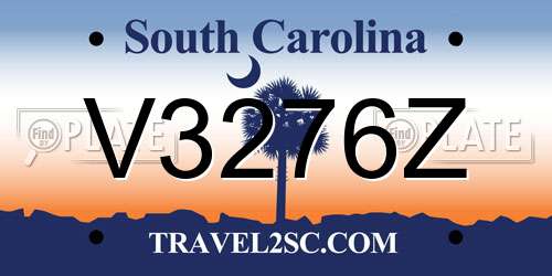 V3276Z South Carolina License Plate