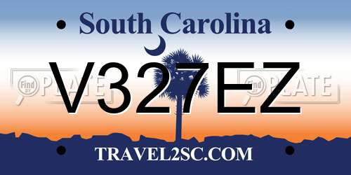 V327EZ South Carolina License Plate