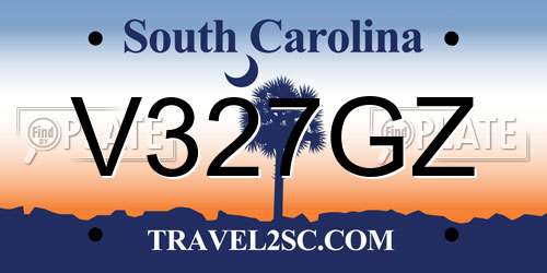 V327GZ South Carolina License Plate