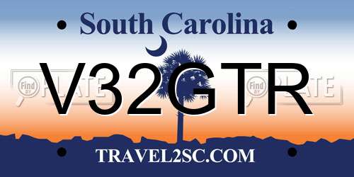 V32GTR South Carolina License Plate