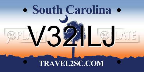 V32ILJ South Carolina License Plate