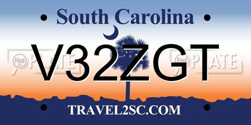 V32ZGT South Carolina License Plate