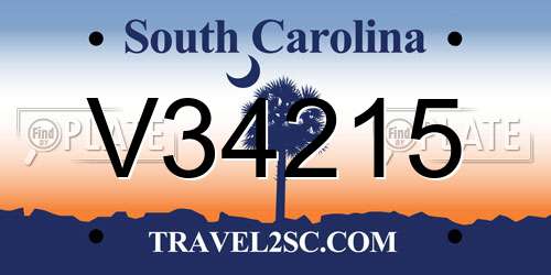 V34215 South Carolina License Plate