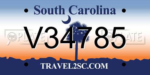V34785 South Carolina License Plate