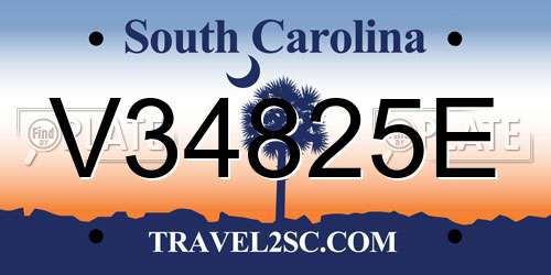 V34825E South Carolina License Plate