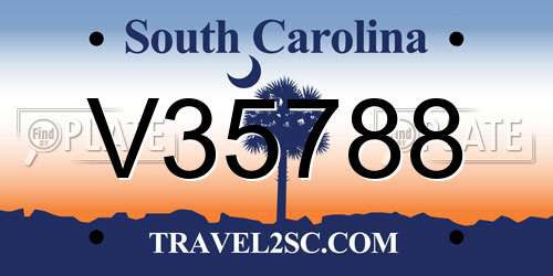 V35788 South Carolina License Plate