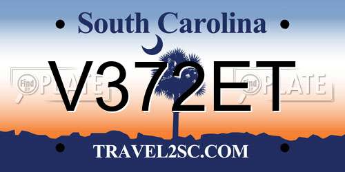 V372ET South Carolina License Plate