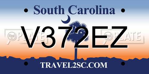 V372EZ South Carolina License Plate