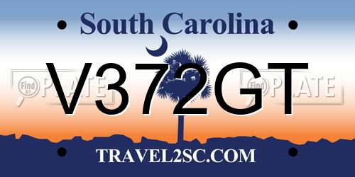 V372GT South Carolina License Plate