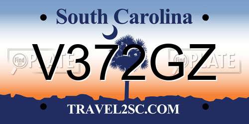 V372GZ South Carolina License Plate