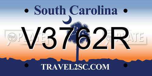 V3762R South Carolina License Plate