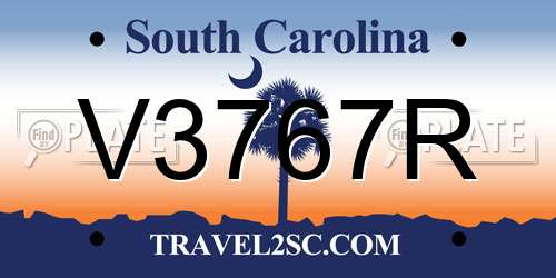 V3767R South Carolina License Plate